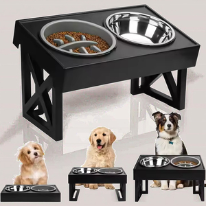 Vendite calde piccoli cani medi regola le ciotole per cani sopraelevate con supporto ciotole in acciaio per cibo per cani ciotole - Product Image 1