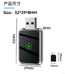 อะแดปเตอร์ไร้สาย 2 in 1 สำหรับ CarPlay และ Android Auto แบบเสียบ USB ใช้งานได้ทันทีสำหรับรถยนต์ที่มี CarPlay แบบใช้สายจากโรงงาน - Product Image 3