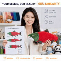 Peluche Mascotte Saumon OEM ODM, Jouet en Peluche Personnalisé, Animal en Peluche de Haute Qualité, Jouet Doux avec Logo Personnalisé, Cadeau Promotionnel