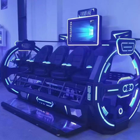 Chaise de cinéma en métal et fibre de verre pour réalité virtuelle, pour 4 joueurs, utilisation en intérieur/extérieur dans les parcs d'aventure, les aéroports et les espaces publics