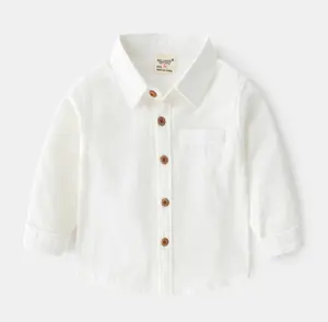 Çocuk giyim 2020 yeni erkek uzun kollu gömlek düz renk çocuk gömlek destek online mağaza ajan kore versiyonu güz