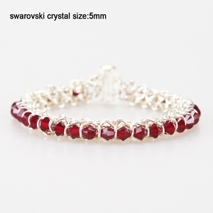 Siam (enero de) de la columna de cristal de <span class=keywords><strong>Swarovski</strong></span> Chainmaille joyería alambre envuelto pulsera - Product Image 1
