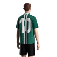 Haut de football à séchage rapide avec col polo à col en V et tissu perméable à l'air adapté aux montages de ligue et aux vêtements décontractés