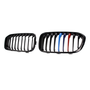 Griglia Anteriore LUMA 15-17 in ABS per <span class=keywords><strong>BMW</strong></span> <span class=keywords><strong>Serie</strong></span> <span class=keywords><strong>1</strong></span> F20 F21 2015 2016 <span class=keywords><strong>2017</strong></span>, Griglia a Singola Barra in Nero Lucido/Opaco Colore M - Product Image 5