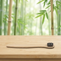 Ensemble de brosses à dents en bambou naturel avec poils souples ondulés nano, support de rangement en bambou, kit de brosses de toilette écologiques pour salle de bain