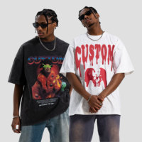 T-Shirt Homme Oversize en Coton Bio Lourd Personnalisé Impression en Gros Épaules Tombantes