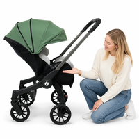 Poussette pliable 3 en 1 en alliage d'aluminium avec fonction convertible pour les voyages en plein air