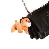 Gantungan Kunci Boneka Hewan Safari Kawaii Singa Harimau Gajah Monyet Mainan Boneka Tema Hutan Liontin Tas Hadiah 10cm 1PC