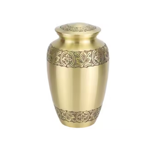 Urna de cremación de latón en relieve Dorado de la mejor calidad, nuevo diseño, caja funeraria de aluminio, recuerdo para adultos, ataúd decorativo para cenizas - Product Image 4