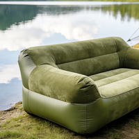 Canapé gonflable moderne en PVC écologique pour l'extérieur, camping, pique-nique, chaise longue à gonflage rapide, douce et moelleuse, imperméable, résistante à l'usure, portable