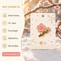 Broche Fleur de Prunier 3D en Émail Souple, Branche de Fleur Rose, Bijoux du Nouvel An Chinois, Vente en Gros, Épingles de Revers, Badges Métalliques Personnalisés