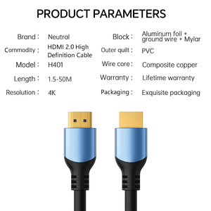 Cáp <span class=keywords><strong>HDMI</strong></span> 4K 1.5M Giá Bán Buôn <span class=keywords><strong>HDMI</strong></span> Để <span class=keywords><strong>HDMI</strong></span> Với Lá Che Chắn Cho Microphone Máy Ảnh Màn Hình Máy Tính HDTV - Product Image 3