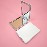 Coeur en cuir PU personnalisé rond carré mini petite poche pliable miroir de maquillage compact portable double face miroirs cosmétiques