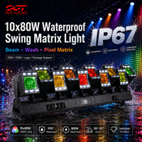 Barre de lumière LED mobile 10x80W IP67 étanche DMX512 RGBW 4-en-1 Pixel Beam/Wash/Zoom/Matrix avec température de couleur 2800-8500K