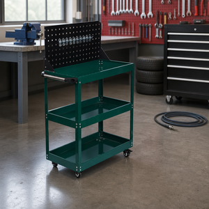 Carrito de Herramientas de Tres Niveles, Resistente, de Acero, con Ruedas, para Reparación de Automóviles, Organizador de Garaje - Product Image 1