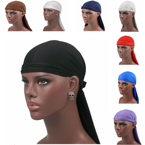 Durags en polyester et élasthanne <span class=keywords><strong>pas</strong></span> chers, à longue queue, pour hommes et femmes, style hip-hop - Product Image 1