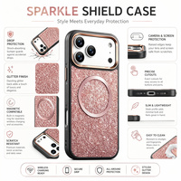 Coque de téléphone magnétique de luxe scintillante antichoc pour iPhone 17 Pro Max 17 Air 16 15 14 13