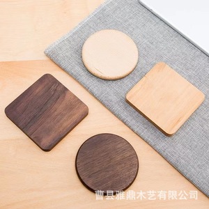Sous-verre rond en bois massif avec impression par transfert thermique, respectueux de l'environnement, pour table basse domestique - Product Image 3