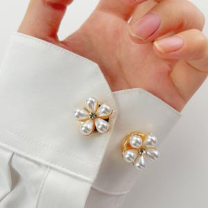 卸売 エレガントな花柄 亜鉛合金 カフスボタン デリケートなスタイル 多用途 衣類アクセサリー 婚約祝い 結婚式 パーティー フォーマル - Product Image 4