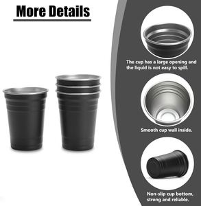 Vaso de Cerveza de Aluminio de 16 oz con Logotipo Personalizado al por Mayor, Vaso de Fiesta Reciclable para Campamento, Taza Desechable con Color Personalizado - Product Image 3