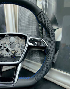 Volante de Coche, Accesorios para Coche, Volante de Cuero y Fibra de Carbono para <span class=keywords><strong>Audi</strong></span> S6 S7 A4 A5 A6 A7 Q3 Q5 A3 S3 S8 <span class=keywords><strong>R8</strong></span> - Product Image 5