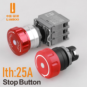 Interruttore di Arresto di <span class=keywords><strong>Emergenza</strong></span> a Fungo in Metallo da 22mm con Luce LED, 2NC 3NO 3NC, 20A Alta Corrente, V0 IP65, Pulsante Rosso di Arresto Urgente - Product Image 4