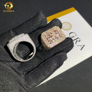 Anillo con Certificado GRA, Anillo Hip Hop con Incrustaciones de Moissanita, Moissanita VVS, Joyería de Plata 925, Anillo Fino con Corte Mixto de Diamantes <span class=keywords><strong>para</strong></span> Hombre - Product Image 5