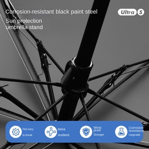 <span class=keywords><strong>Parapluie</strong></span> publicitaire pliable en cinq sections avec fermoir annulaire, 50% portable, revêtement noir, protection solaire toutes saisons, modèle capsule, usine - Product Image 4