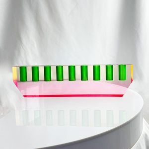 Acrylique clair et Blie huile menorah couleur personnalisée Lucite huile <span class=keywords><strong>bougeoir</strong></span> <span class=keywords><strong>bloc</strong></span> - Product Image 2