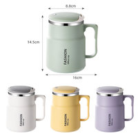Tasse à thé YUEDISI personnalisée 600 ml, grande capacité, isotherme, en acier inoxydable 304, avec cuillère et paille