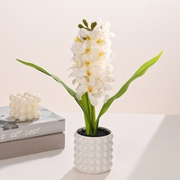 Bunga Artifisial Grosir dengan Pot, Pot Kecil, Bunga Hyacinth Cetak 3D, Pot Dekoratif