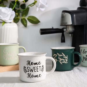 Aimez-vous maman nature mat vert émail tasse en gros pas cher grès tasse à café en céramique tasse <span class=keywords><strong>de</strong></span> camp - Product Image 3