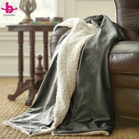 Luxuriöse Schlichte Seidige Nerz-Fleece-Sherpa-Decke Superweiche Hochdichte Jacquard-Fleece-Überwurfdecke für Sofa Winter Dicke Warme Plüschdecke
