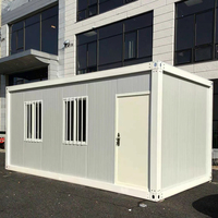 Maison conteneur préfabriquée portable à pièce unique, installation rapide, 20/40 pieds, panneau sandwich en acier pour hôtels et mini-maisons