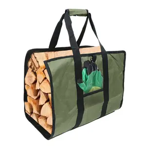 Портативная сумка для приема дров портативная и прочная Брезентовая деревянная упаковка многофункциональная сумка для перевозки дров