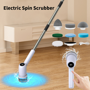 Cepillo de Limpieza Eléctrico Inalámbrico, Resistente al Agua IPX7, Mango Largo Desmontable, 7 Cabezales de Cepillo Reemplazables, Ecológico - Product Image 1