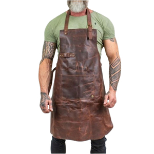 High Quality Customizable Sleeveless Leather <b>Kitchen</b> <b>Apron</b> Signature Waist Type for Barber Usage - Product Image 6