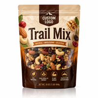 Trailmix noten verpakking zakje 3,5g op maat bedrukt ZA verpakking Mylar vensterzakje voor gedroogd fruit en snacks