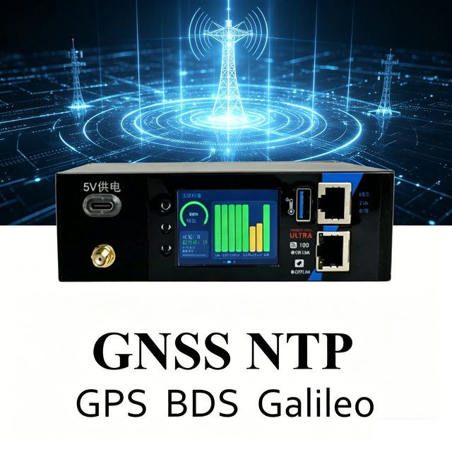 Triple Mode GNSS Mini NTP Server Beidou Galileo GPS Automatic Switch Timing Low Power Operation Portable Mobile Charging Design