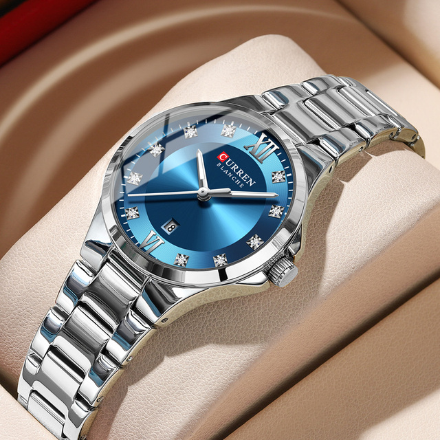 CURREN 9107 Luxury New Women's Watches Fashion Original Quartz Ladies Roman Dial Diamonds Waterproof Luminous Wrist Watch