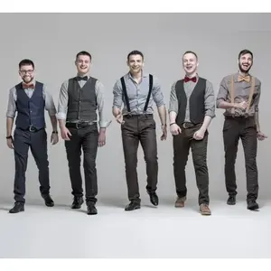 Ensemble bretelles et nœud papillon réglables, largeur 3,5 cm, pinces métalliques en polyester pour adultes - Product Image 5