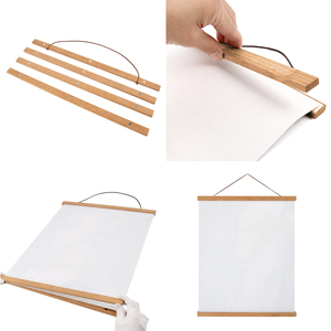 Children's Preschool Alphabet <strong>Word</strong> Education Magnetic Poster Hanger Frame 24x18 Solid Teak Wood Scroll <strong>Canvas</strong> Print Wall <strong>Art</strong> - Product Image 2