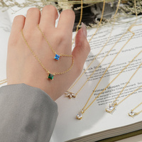Damila perak murni 925 perhiasan Fashion 18k zirkon lapis emas bunga liontin tetesan air kalung untuk wanita