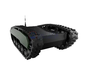 Tanque de robô agrícola com carga de 250kg, motor elétrico RC 48V, chassi de robô de esteira de borracha, pneu de trilha, veículo de esteira, com dois motores