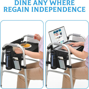 Plateau de rangement DURAPOWER Walker 40x23cm pliable, portable, multifonctionnel pour les personnes âgées, utilisation en extérieur - Product Image 4