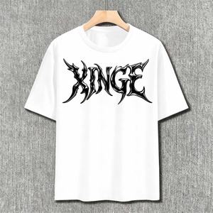 Nouvelle Arrivée 2026 T-shirt Homme Oversize à Épaules Tombantes avec Impression DTG Gothique Personnalisée, 100% Polyester, Style Streetwear Décontracté, Coupe Boxy - Product Image 1