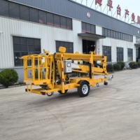 P-130 16m Portée Remorquable Cherry Pickers Araignée Ascenseur Plate-Forme Pickup Remorque Manuellement Knuckle Mini Aérien Travail Boom Lift