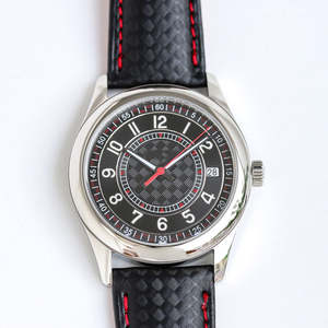 Montre mécanique de luxe pour hommes 2025 haut de gamme la plus vendue avec bracelet en cuir tissé, chronographe et calendrier - Product Image 6