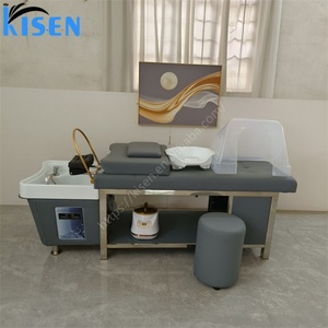 Fauteuil de lavage de luxe KISEN pour salon, table de massage japonaise pour spa capillaire avec thérapie aquatique, lit de shampoing - Product Image 3