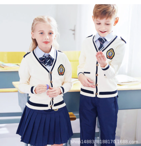 D0628 Uniforme scolaire pour étudiants, vêtements scolaires à manches longues pour enfants, pulls de marin bleu marine pour enfants, tenues de chœur - Product Image 3